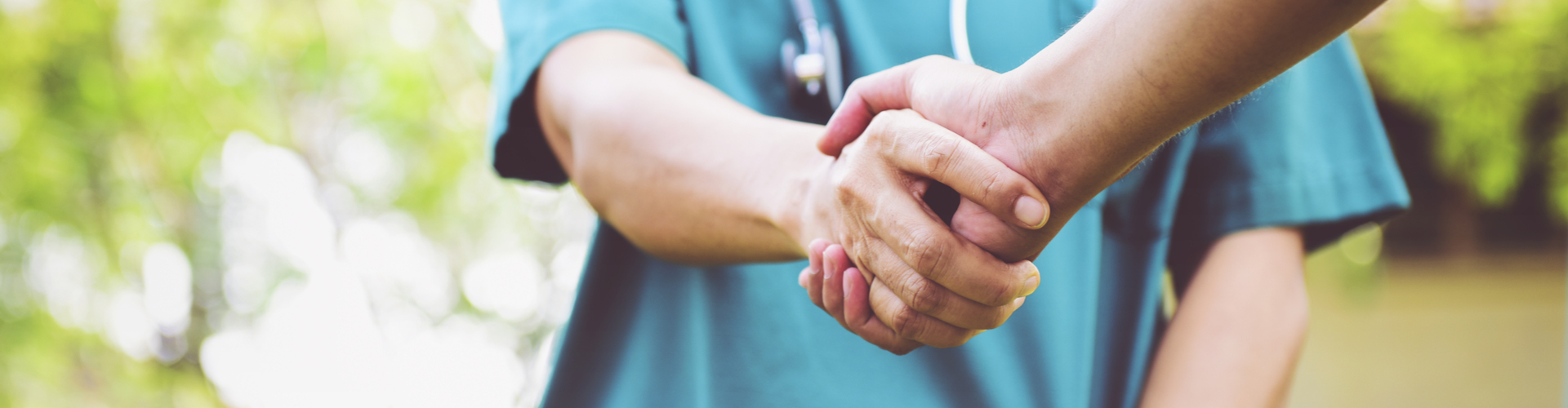 nurses shaking hands